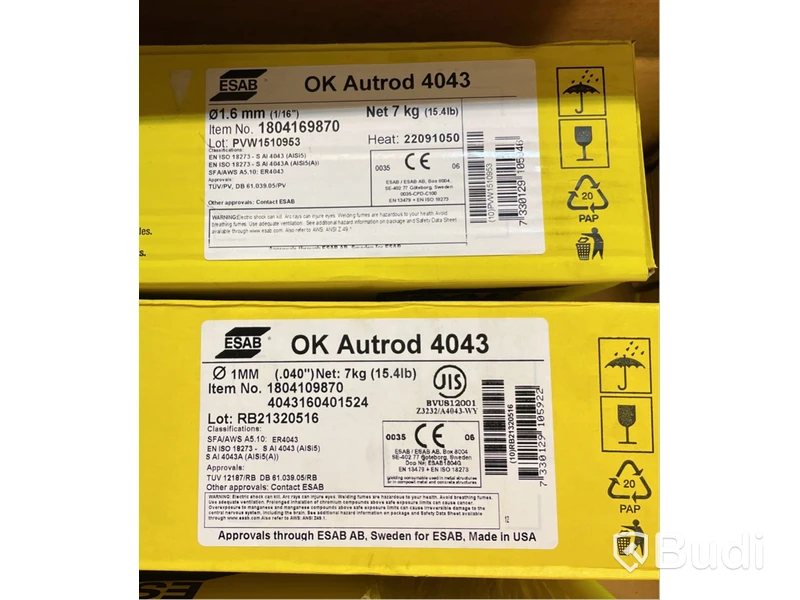 2 st. Spoltråd/ Svetstråd Esab, Ok Autrod 4043, olika storlekar