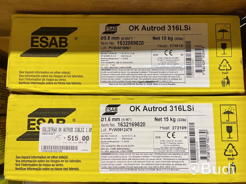 2 st. Spoltråd/ Svetstråd Esab, Ok Autrod 316LSi, olika storlekar