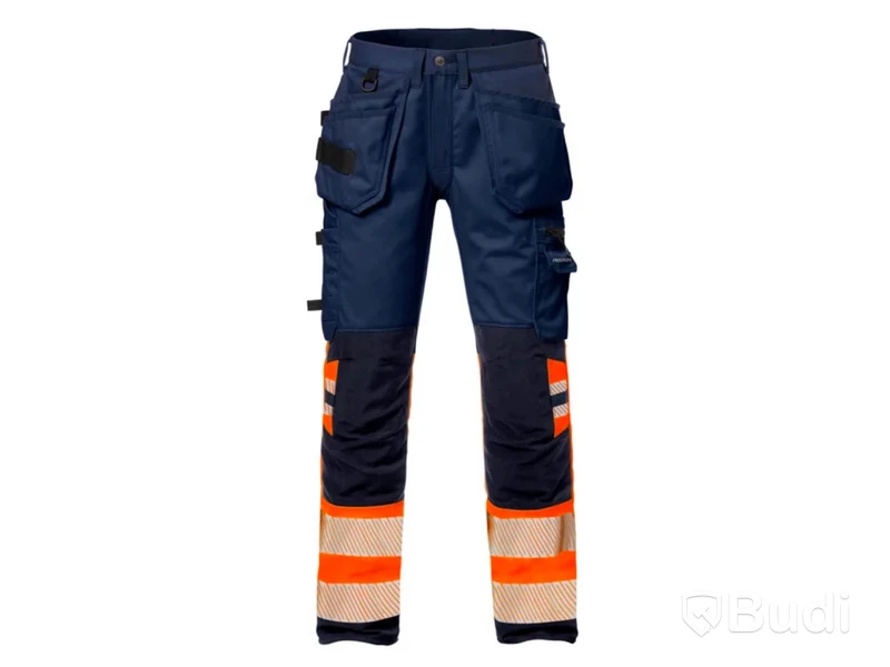 2 st. Hantverksbyxa stretch Fristads, stl. C58, KL1, marin/orange