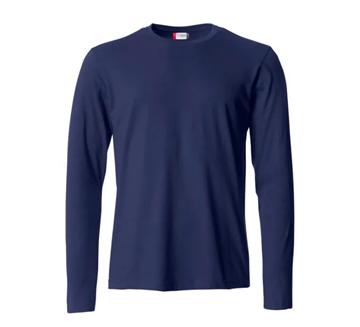 (NY) 5 st. Långärmad T-shirt Clique, stl. XXL, Basic, L/S Dark Navy 