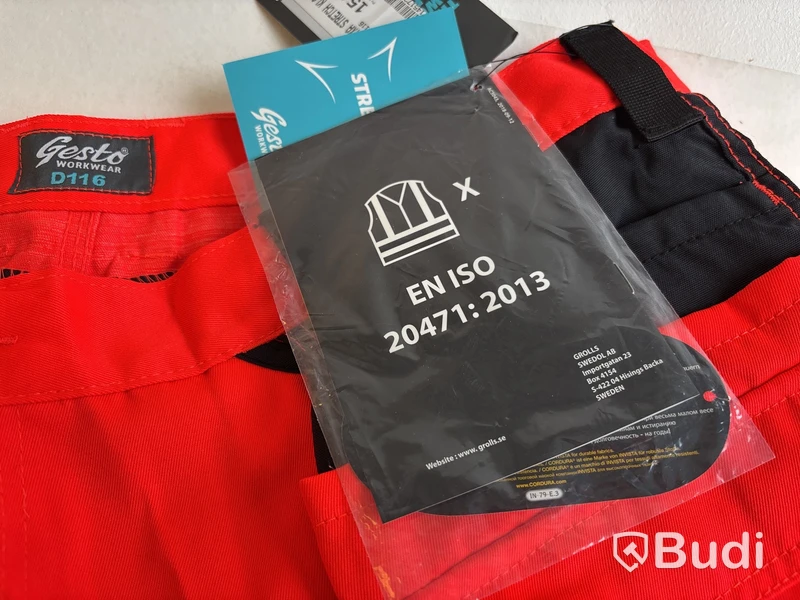 Hantverksbyxa Gesto Workwear, orange/svart, stl. D116