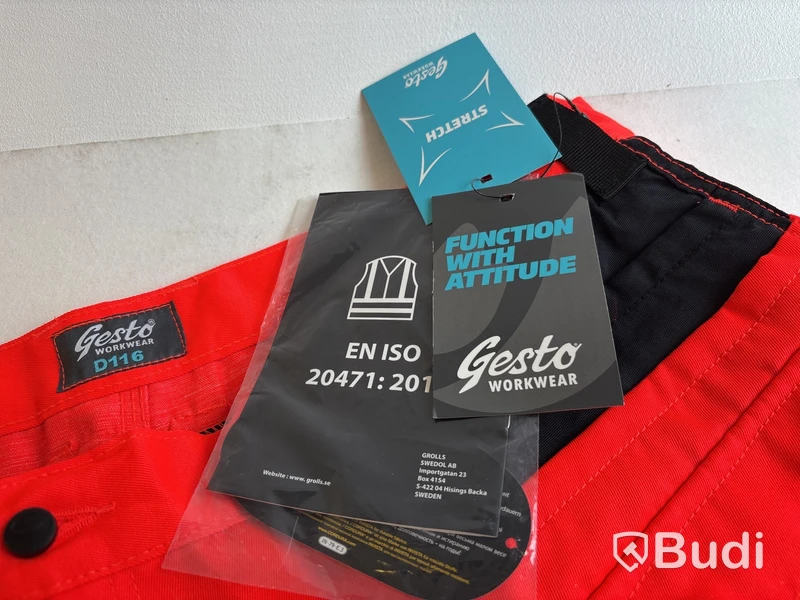 Hantverksbyxa Gesto Workwear, orange/svart, stl. D116