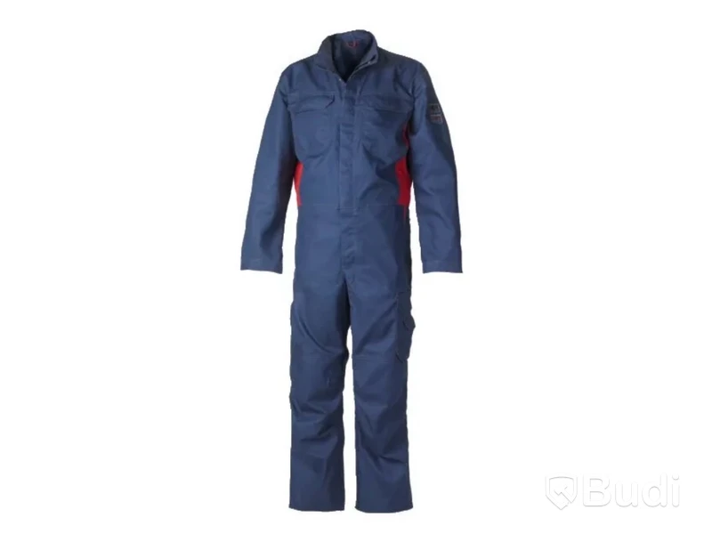 Flamskyddad overall Björnkläder, stl. 108, B/P/AS, marin/röd