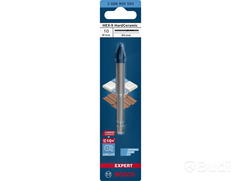 16 st. Borr, Bosch Expert, Hex-9 Hard ceramic, ø 10mm