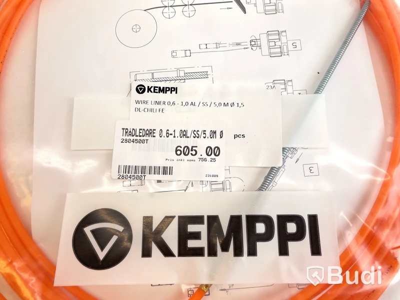 10 st. Trådledare Kemppi, 0.6-1.0AL/SS, 5m Ø 1,5, DL-Chili-FE