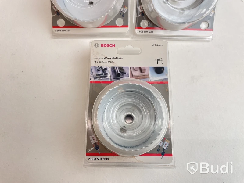 3 st. Hålsågar Bosch, wood+metal, olika storlekar