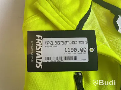 Sweatshirt-jacka Fristads, dam, stl. L, 7427 SHV Klass 3, varsel