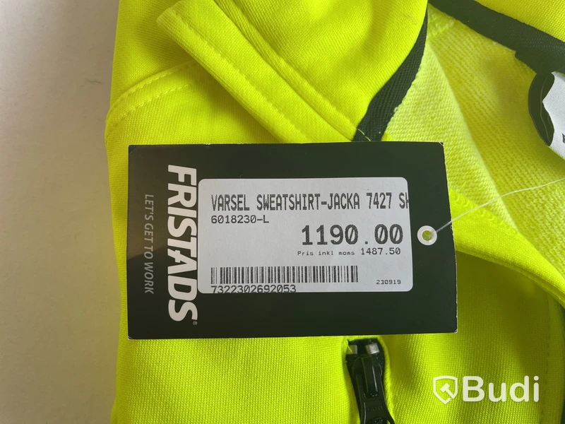Sweatshirt-jacka Fristads, dam, stl. L, 7427 SHV Klass 3, varsel
