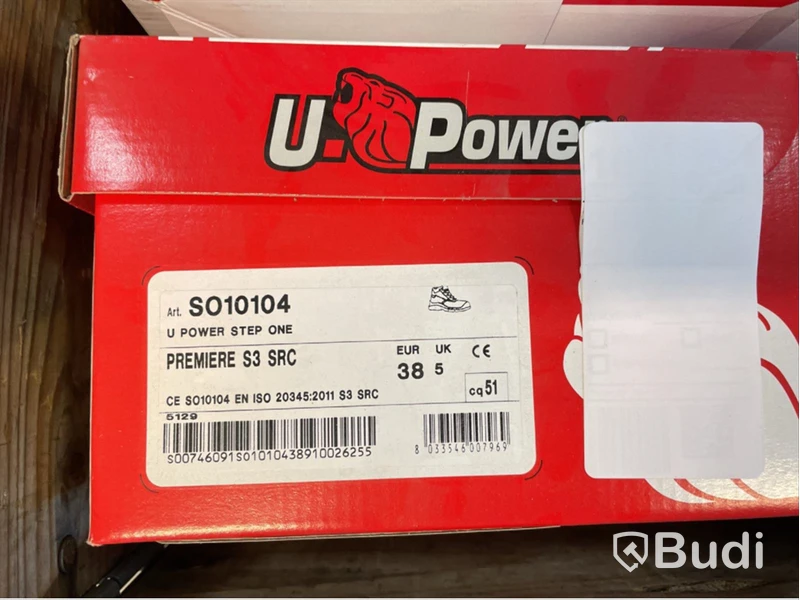 Parti med skyddsskor, 20 par, U-power, SO10104, stl. 38