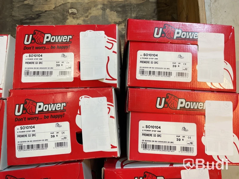 Parti med Skydds- och arbetsskor, U-power, 12 par, stl. 39