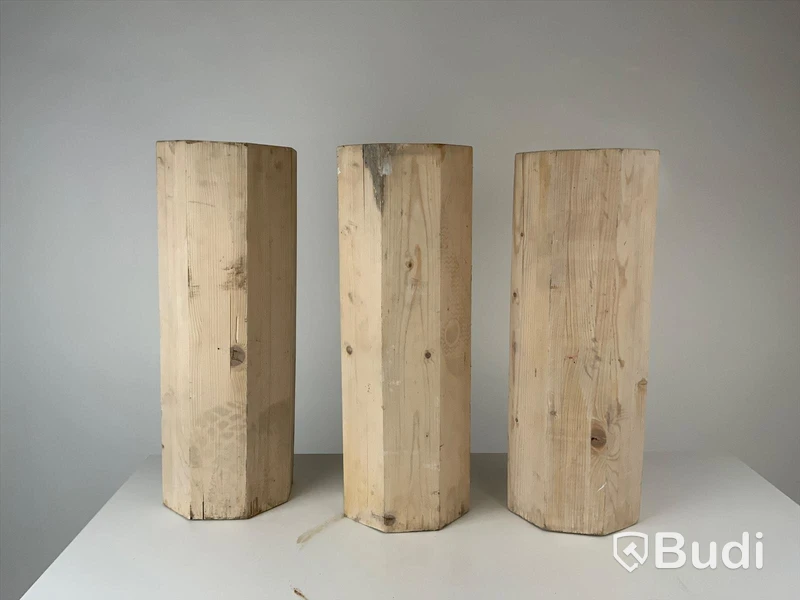 3x Träklossar