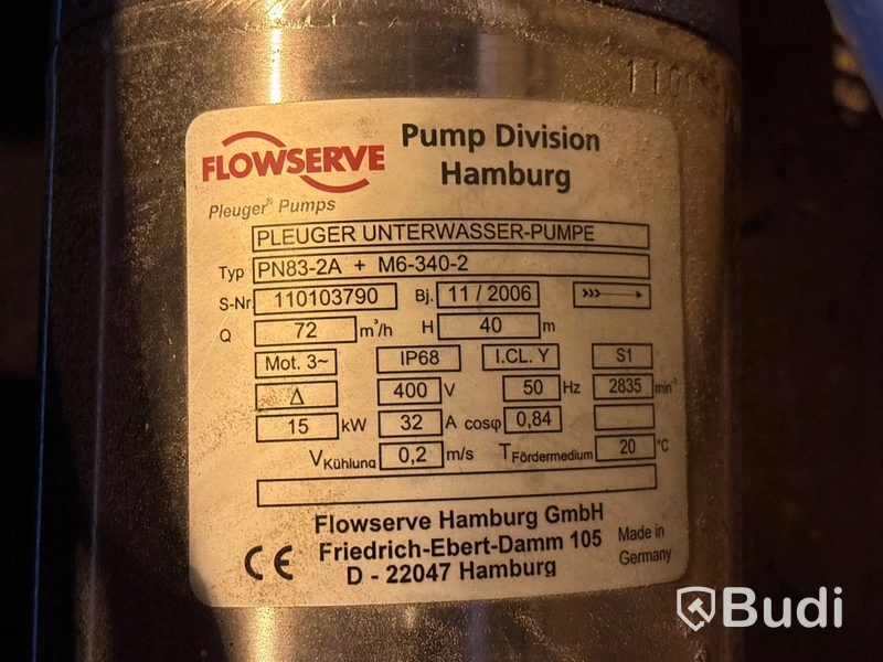 Undervattenspump för sprinklersystem Flowserve Pluegee