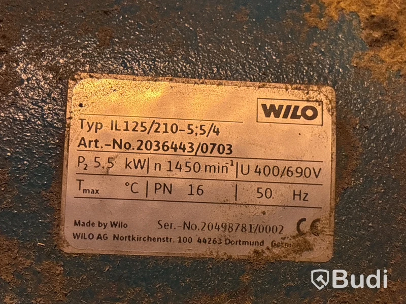 Vattenpump Wilo IL125/210-5;5/4