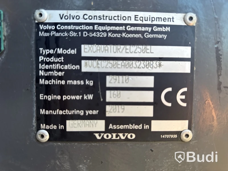 Bandgrävmaskin Volvo EC250EL 6415h -19