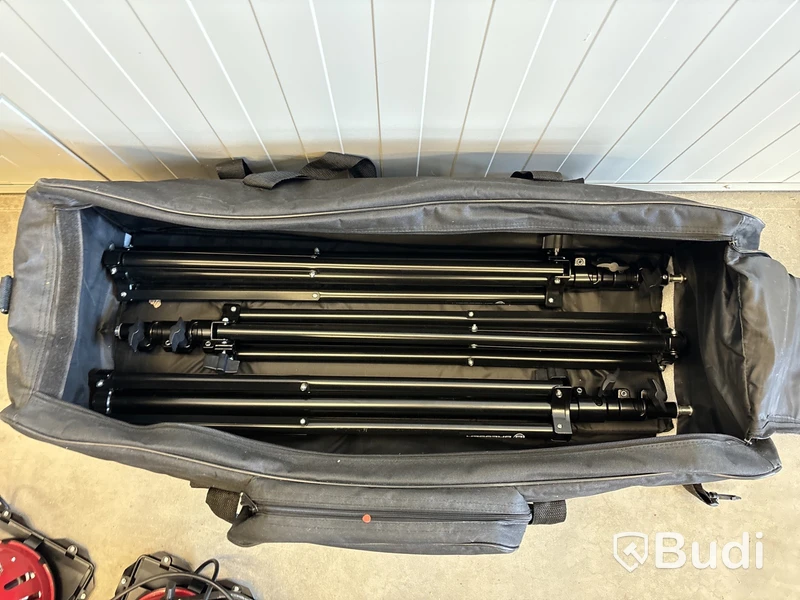 3 st studiolampor halogen Bresser DTR-800 med stativ & väska