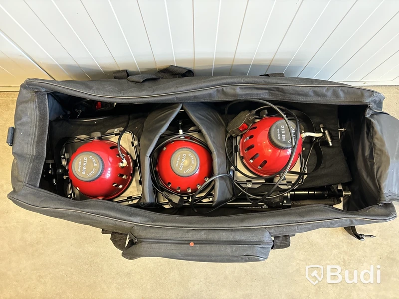 3 st studiolampor halogen Bresser DTR-800 med stativ & väska