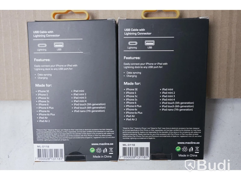 Lightning kablar 40st - MacLine USB Cable with Lightning Connector 1m