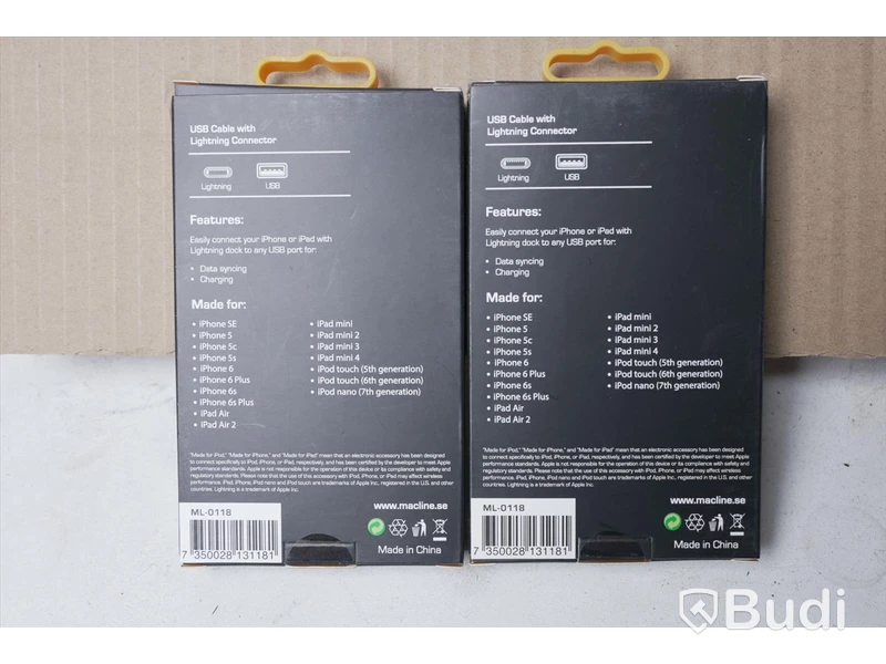 Lightning kablar 28st - MacLine USB Cable with Lightning Connector 1m