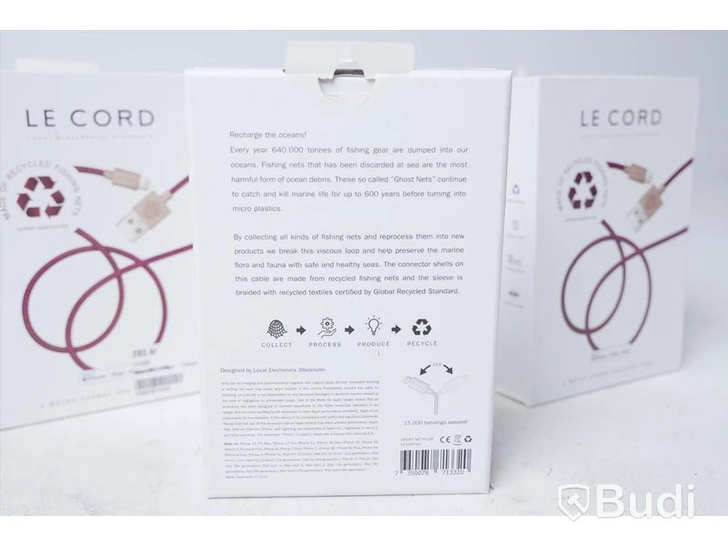 Lightning kablar 15st - Le Cord 2m. Nypris 285kr/st