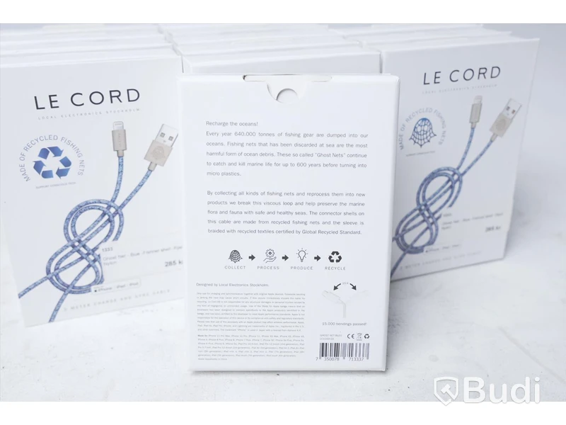 Lightning kablar 13st - Le Cord 2m. Nypris 285kr/st