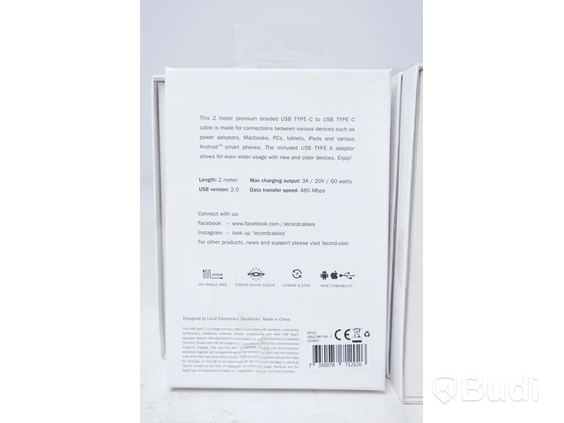 Lightning kablar med adapter 13st - Le Cord 2m. Nypris 385kr/st