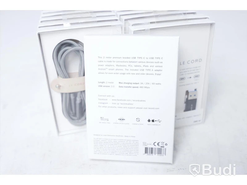 Lightning kablar med adapter 13st - Le Cord 2m. Nypris 385kr/st