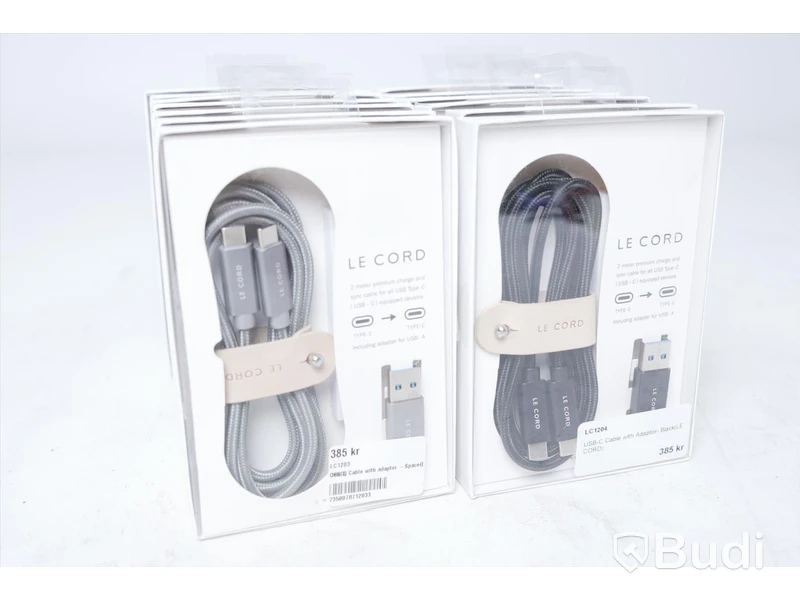 Lightning kablar med adapter 13st - Le Cord 2m. Nypris 385kr/st
