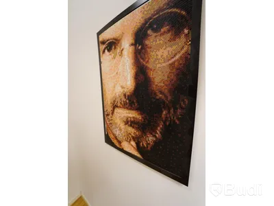 Steve Jobs Tavla gjord av plastpärlor ca 55x75cm
