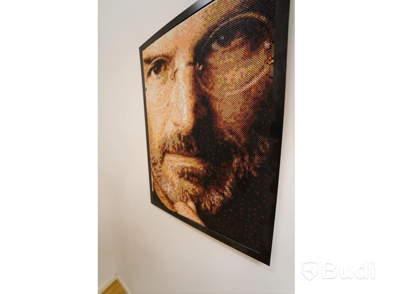 Steve Jobs Tavla gjord av plastpärlor ca 55x75cm