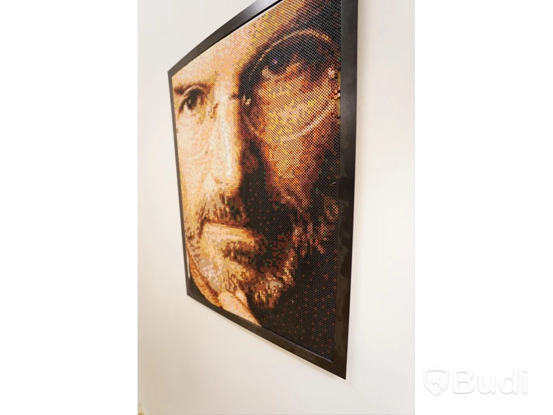 Steve Jobs Tavla gjord av plastpärlor ca 55x75cm