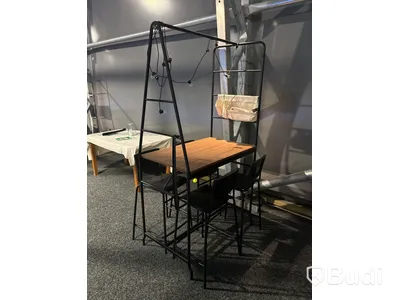 2 st Bord med förvaringsställning & 4 st stolar