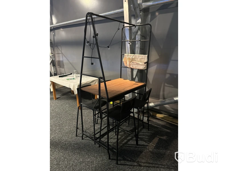 2 st Bord med förvaringsställning & 4 st stolar