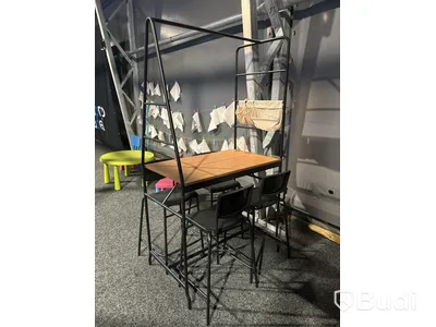 2 st Bord med förvaringsställning & 4 st stolar