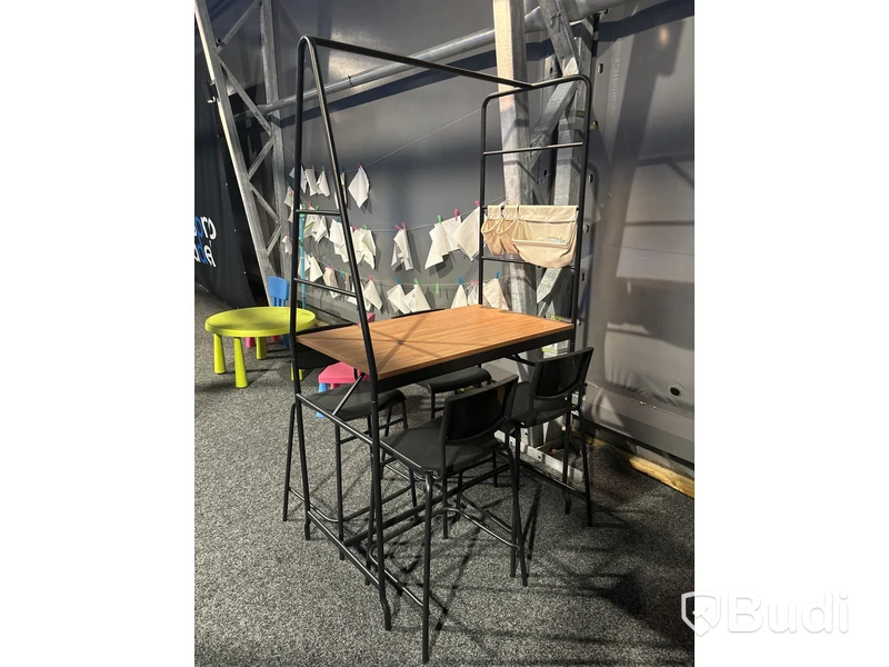 2 st Bord med förvaringsställning & 4 st stolar