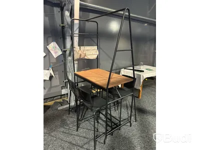 2 st Bord med förvaringsställning & 4 st stolar