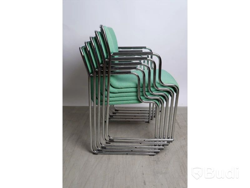 Karmstolar stapelbara Lammhults - 5 st. "77", Design Börje Lindau och Bo Lindekrantz, tillverkningsår 1994. Mindre slitage.