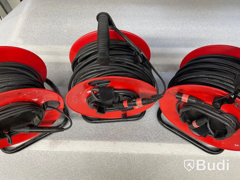 3 St 50m Kabelvindor signalkabel med XlR kontakter