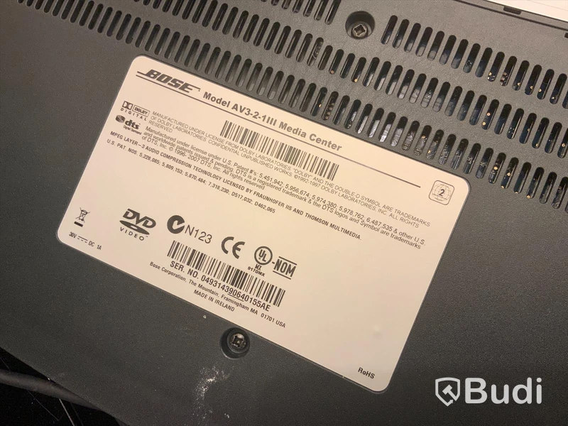 Bose Högtalarsystem 2.1,  Acoustimass Sub, 2x satelliter, fjärr och mediacenterdel
