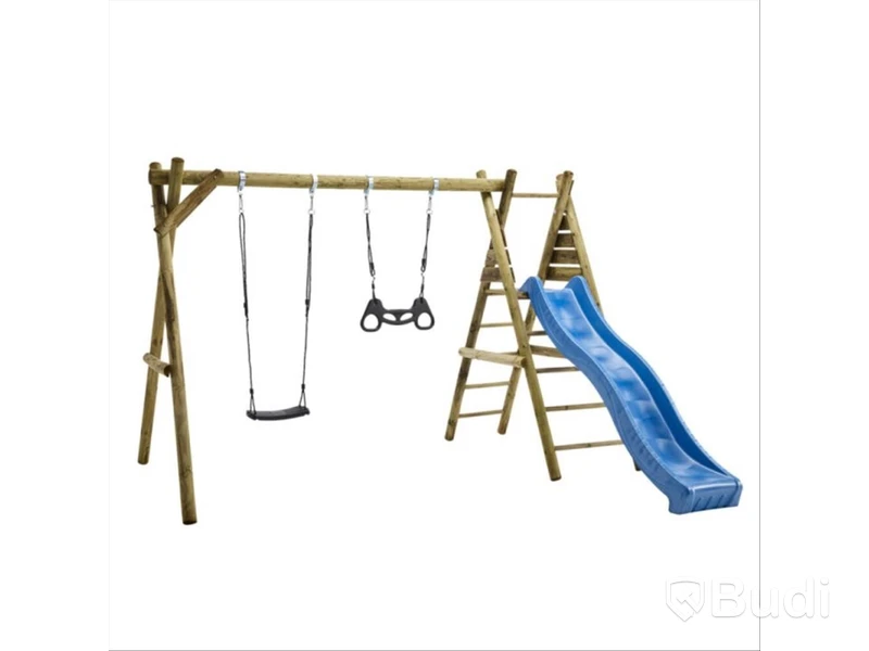 Lekställning Nordic play, med gunga och rutschkana
