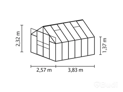 Växthus Vitavia, Mars 9900, aluminium, härdat glas, svart, 9,9m²