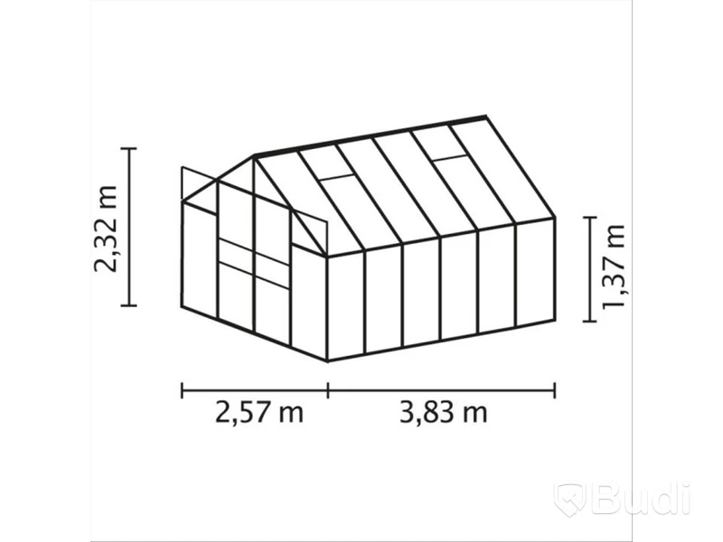 Växthus Vitavia, Mars 9900, aluminium, härdat glas, svart, 9,9m²