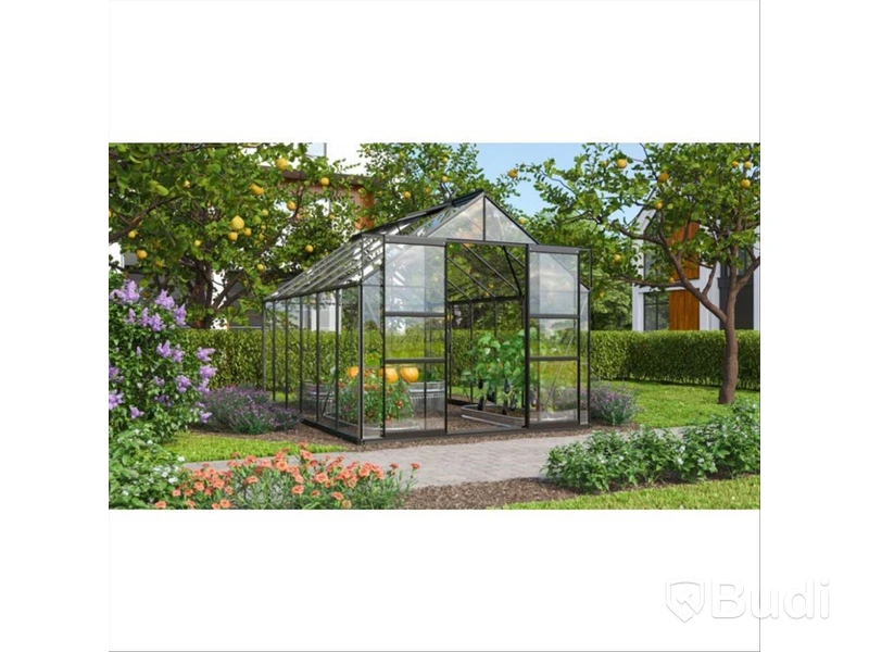 Växthus Vitavia, Mars 9900, aluminium, härdat glas, svart, 9,9m²