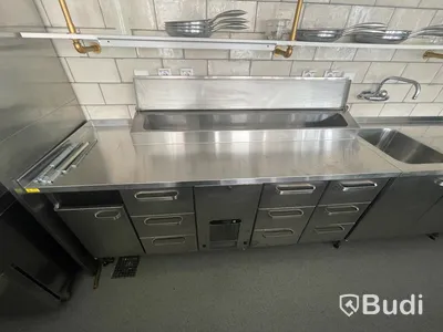Rostfri Arbetsbänk - 3900x700x900 mm - 1 st diskho 500x400x250 mm med silhink och kulve  Ord pris 82.361 kr inköpt 2022