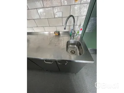Rostfri Arbetsbänk - 3900x700x900 mm - 1 st diskho 500x400x250 mm med silhink och kulve  Ord pris 82.361 kr inköpt 2022