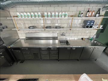 Rostfri Arbetsbänk - 3900x700x900 mm - 1 st diskho 500x400x250 mm med silhink och kulve  Ord pris 82.361 kr inköpt 2022