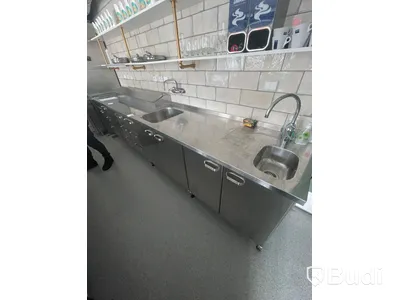 Rostfri Arbetsbänk - 3900x700x900 mm - 1 st diskho 500x400x250 mm med silhink och kulve  Ord pris 82.361 kr inköpt 2022