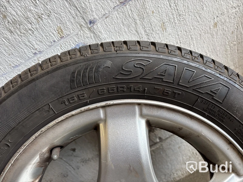 4 st. Däck på fälgar, Perfecta 155/65 R14 75T