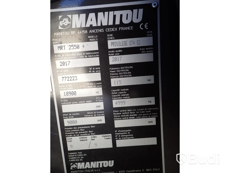 Manitou MRT 2550P 2017 Höglyftare