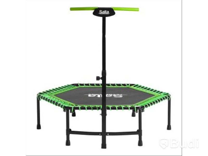 Trampolin salta fitness, handtag 128 cm grön