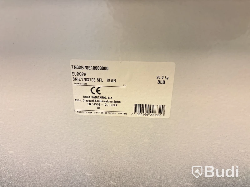 Badkar Roca Sanitario, emalj 170 vit, standard